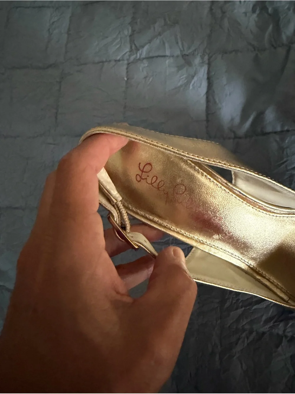 Lilly Pulitzer Gold Kristin Wedges Women’s 7.5